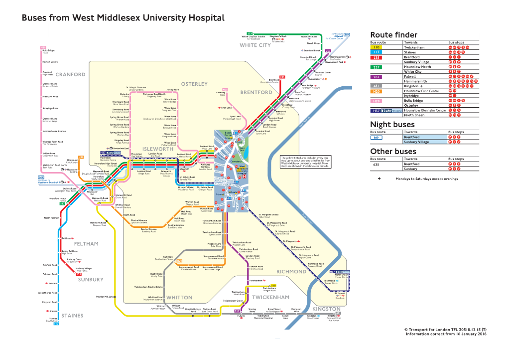 Buses from West Middlesex University Hospital