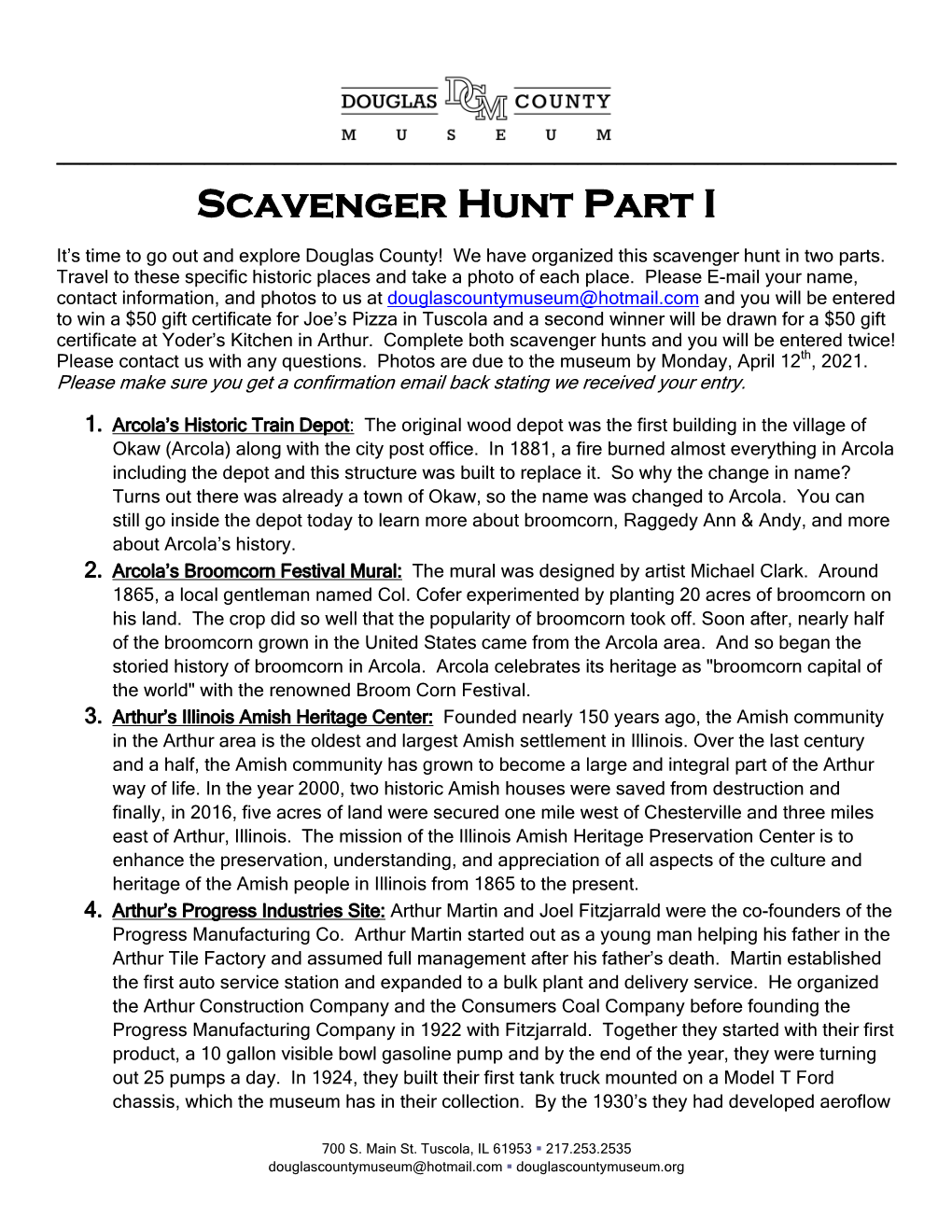 Scavenger Hunt Part I