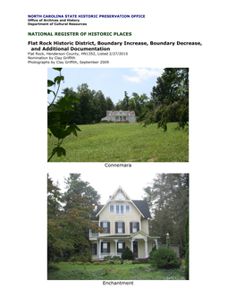 Flat Rock Historic District Documentation
