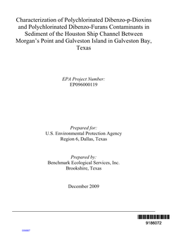 [Houston Ship Channel and Galveston Bay Dioxin Study]