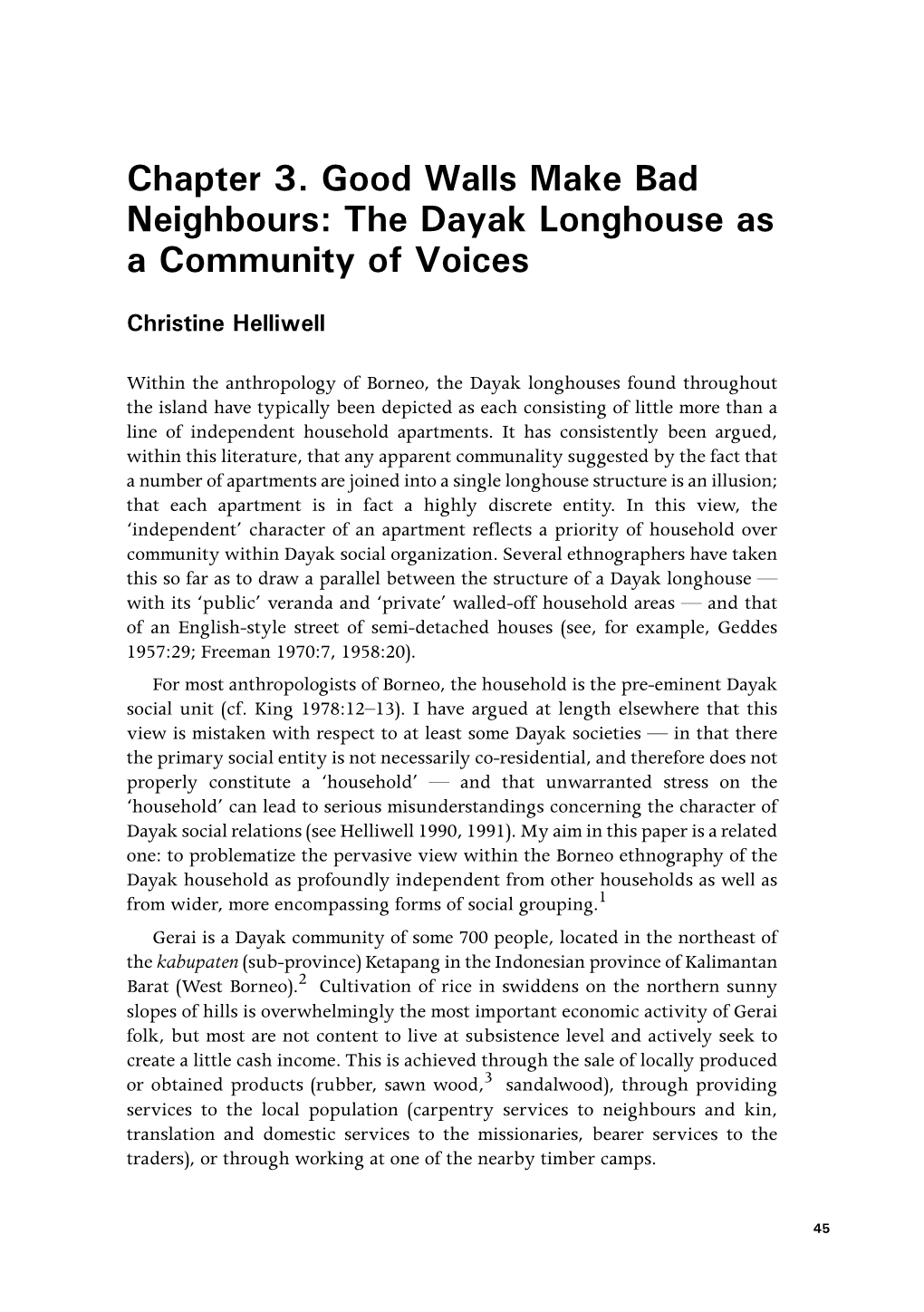 The Dayak Longhouse As a Community of Voices