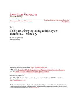 Casting a Critical Eye on Educational Technology Marvin Elroy Howard Iowa State University