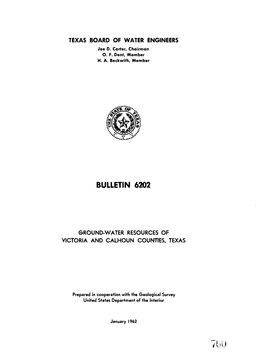 Ground-Water Resources of Victoria and Calhoun Counties, Texas