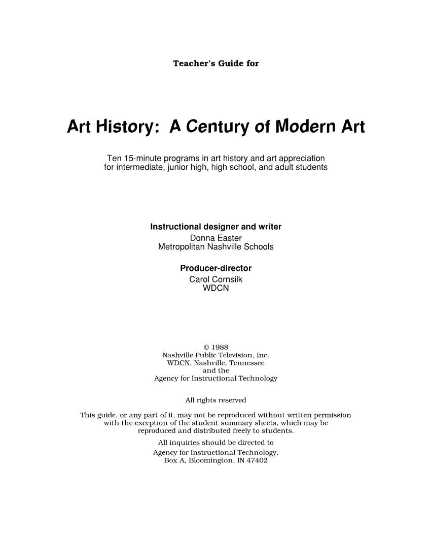 Art History: a Century of Modern Art