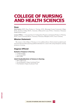 College of Nursing and Health Sciences
