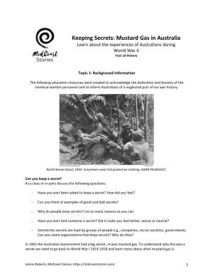 Mustard Gas in Australia Learn About the Experiences of Australians During World War II Year 10 History