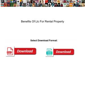 Benefits of Llc for Rental Property