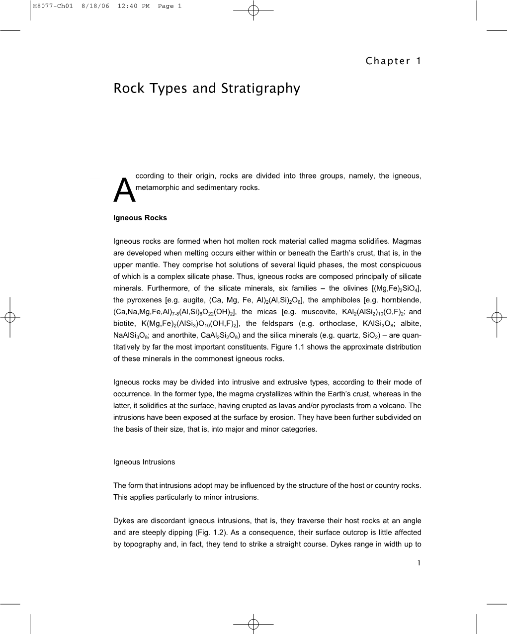 Rock Types and Stratigraphy