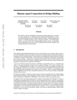 Human-Agent Cooperation in Bridge Bidding