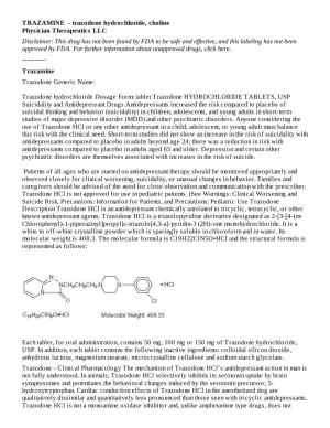 Trazodone Hydrochloride, Choline Physician Therapeutics