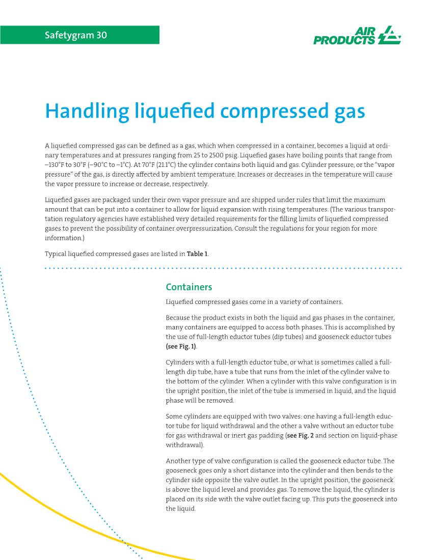 Handling Liquefied Compressed Gas