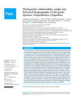 Phylogenetic Relationships, Origin and Historical Biogeography of the Genus Sprattus (Clupeiformes: Clupeidae)