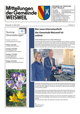 Der Neue Internetauftritt Der Gemeinde Weisweil Ist Online!