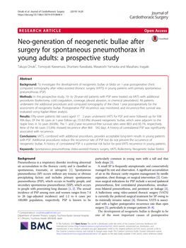 Neo-Generation of Neogenetic Bullae After Surgery for Spontaneous