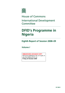 DFID's Programme in Nigeria