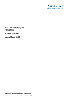 Sund & Bælt Holding A/S CVR No. 15694688 Annual Report 2017