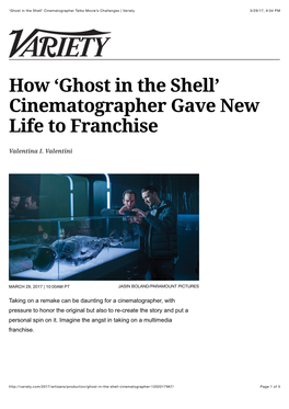 'Ghost in the Shell' Cinematographer Talks Movie's Challenges | Variety