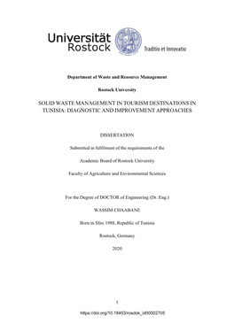 Solid Waste Management in Tourism Destinations in Tunisia: Diagnostic and Improvement Approaches