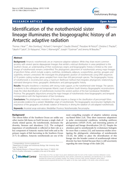 Identification of the Notothenioid Sister Lineage Illuminates