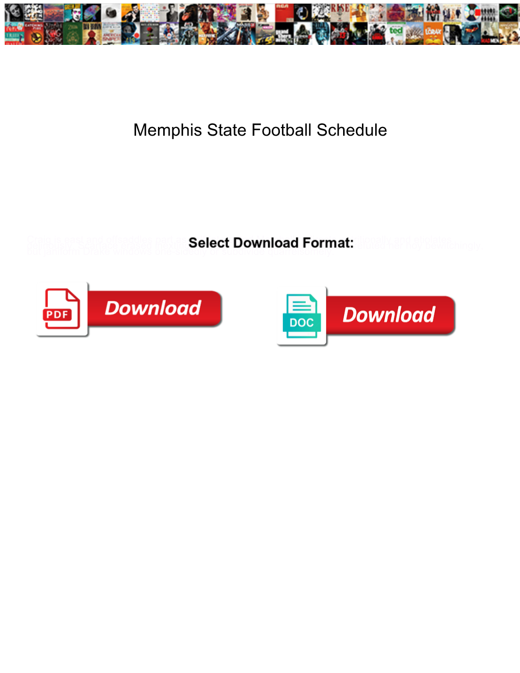 Memphis State Football Schedule