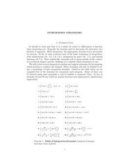 INTEGRATION STRATEGIES 1. Introduction It Should Be Clear Now