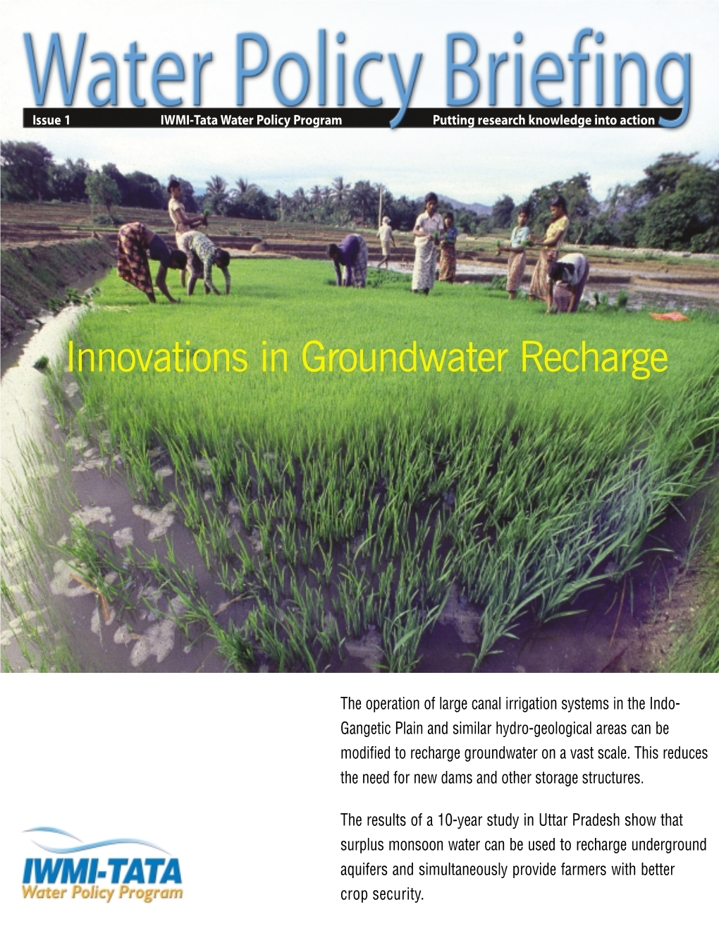 Innovations in Groundwater Recharge