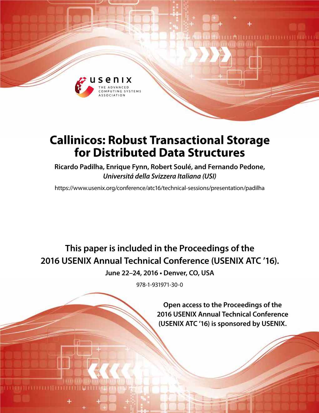 Robust Transactional Storage for Distributed Data Structures