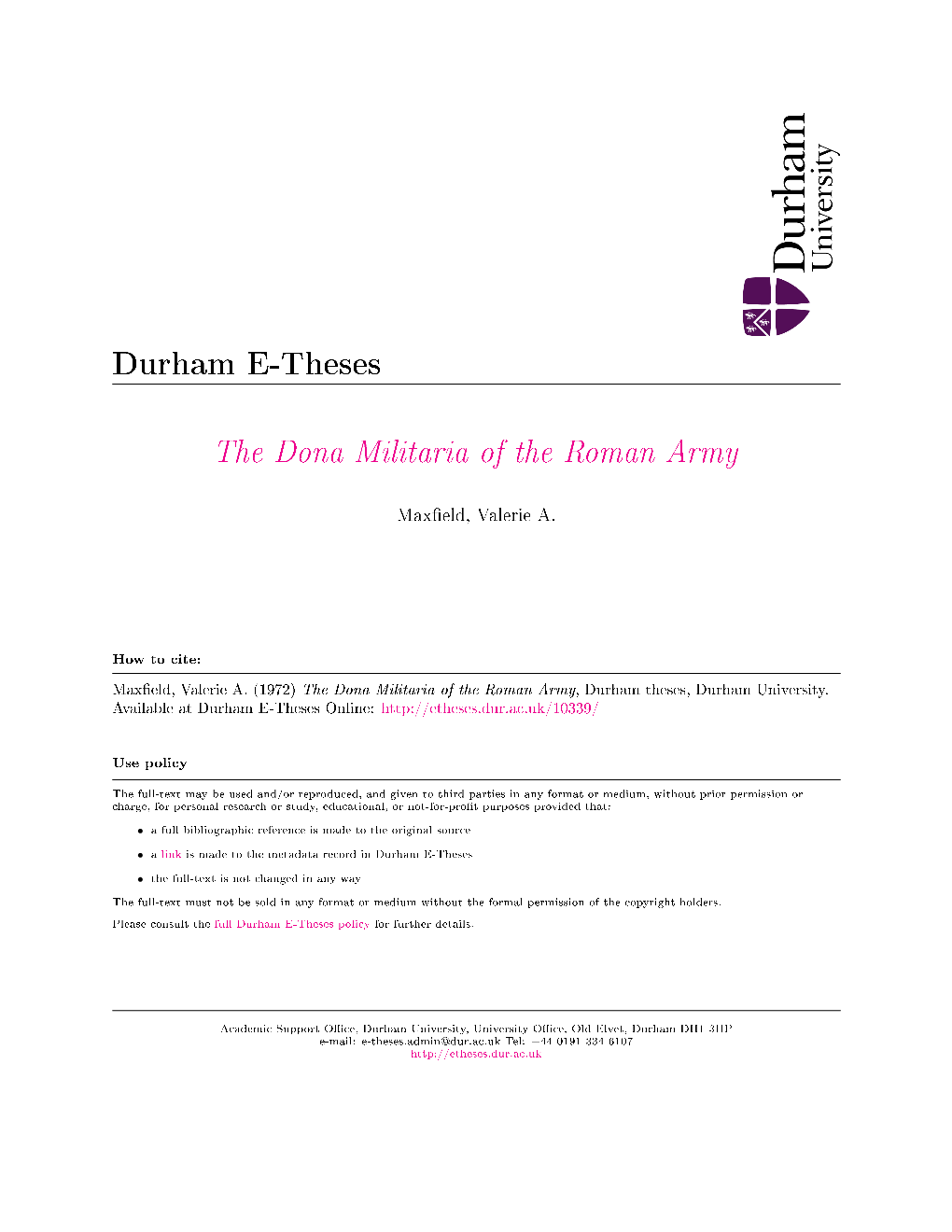The Dona Militaria of the Roman Army