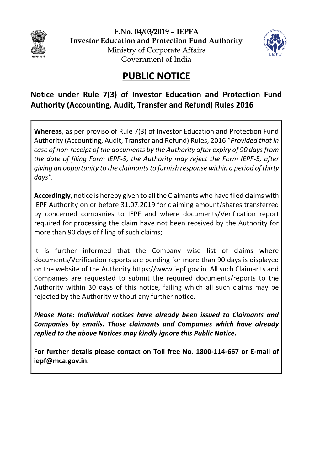 Public Notice