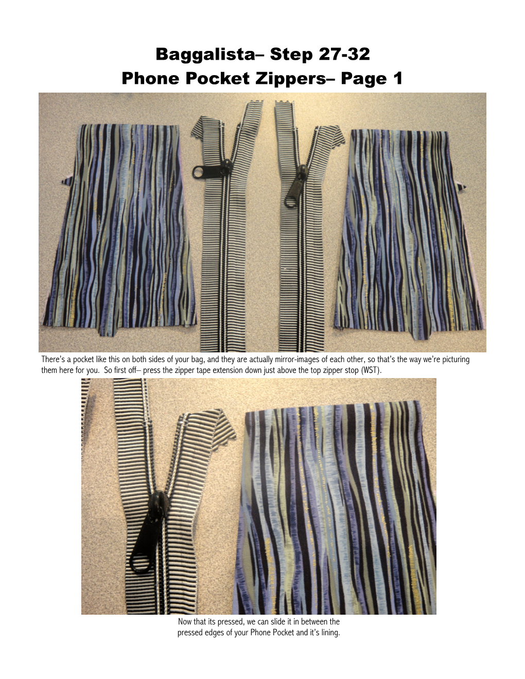 Baggalista– Step 27-32 Phone Pocket Zippers– Page 1