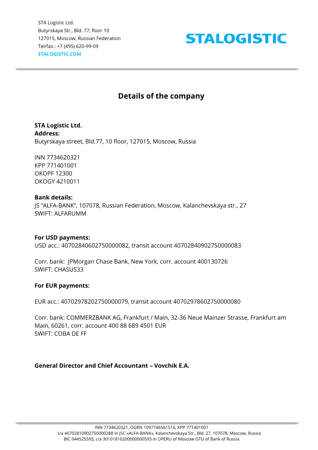 Details of the Company