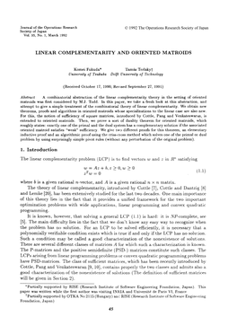 Linear Complementarity and Oriented Matroids 1