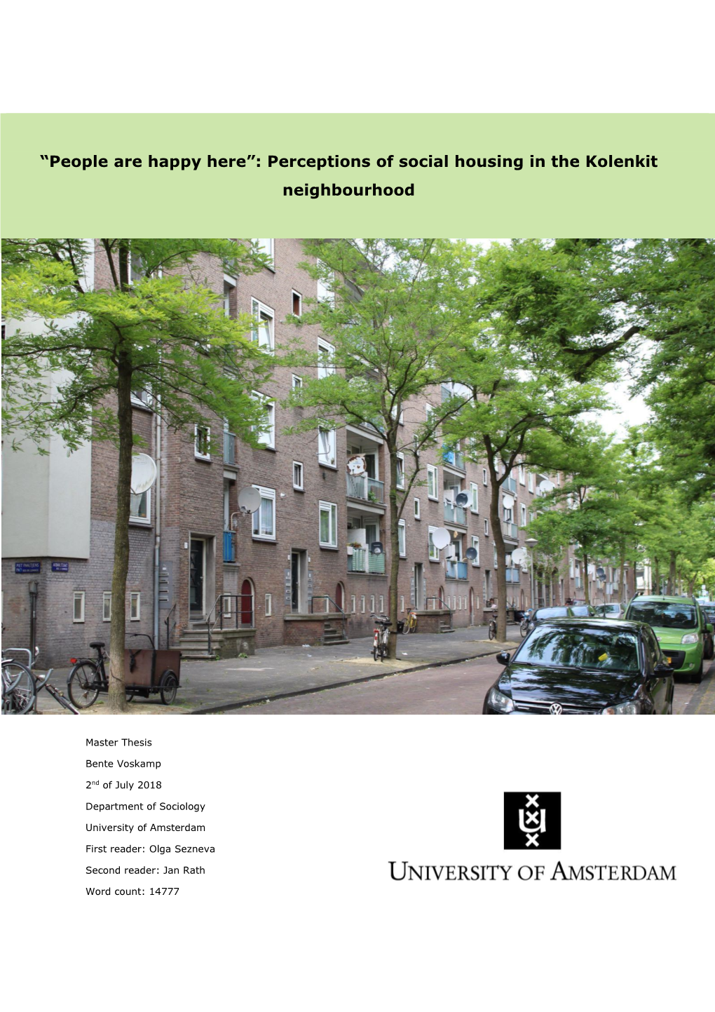 Perceptions of Social Housing in the Kolenkit Neighbourhood