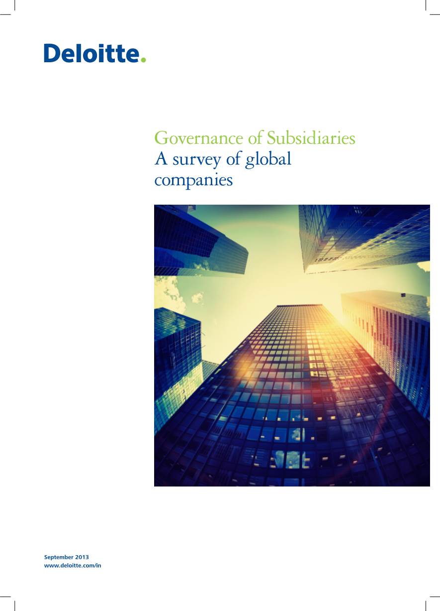Governance of Subsidiaries a Survey of Global Companies