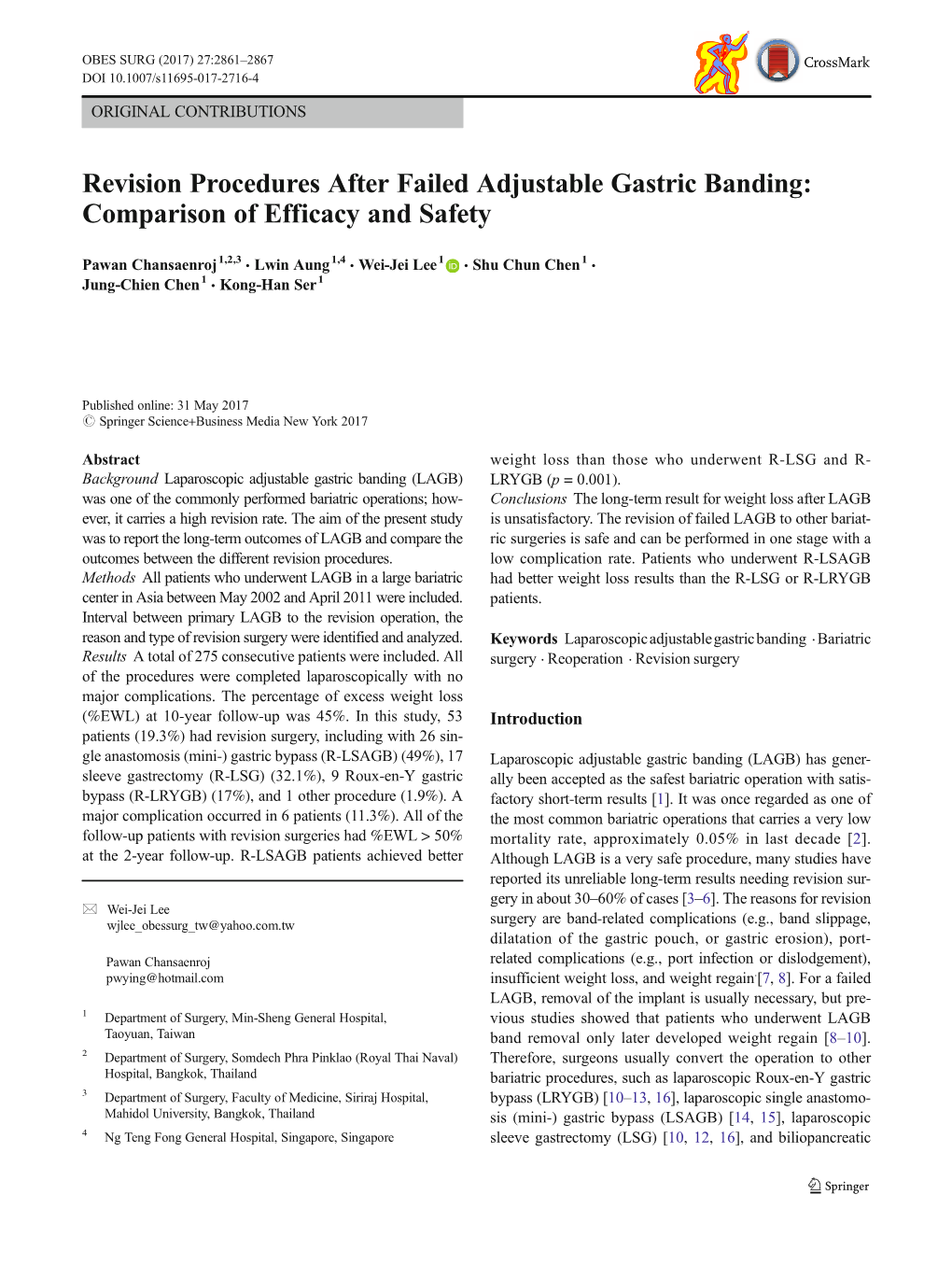 Revision Procedures After Failed Adjustable Gastric Banding: Comparison of Efficacy and Safety