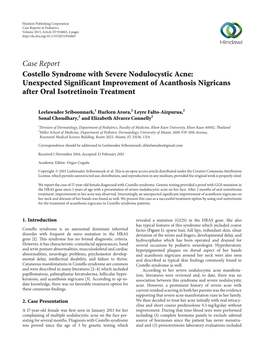 Costello Syndrome with Severe Nodulocystic Acne: Unexpected Significant Improvement of Acanthosis Nigricans After Oral Isotretinoin Treatment