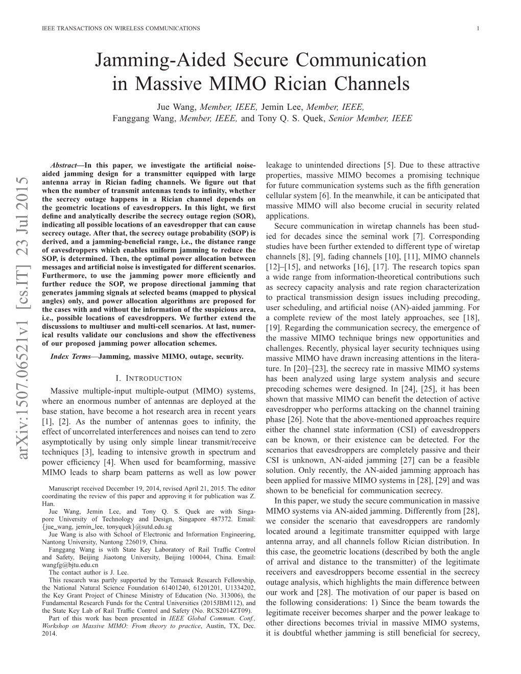 Jamming-Aided Secure Communication in Massive MIMO
