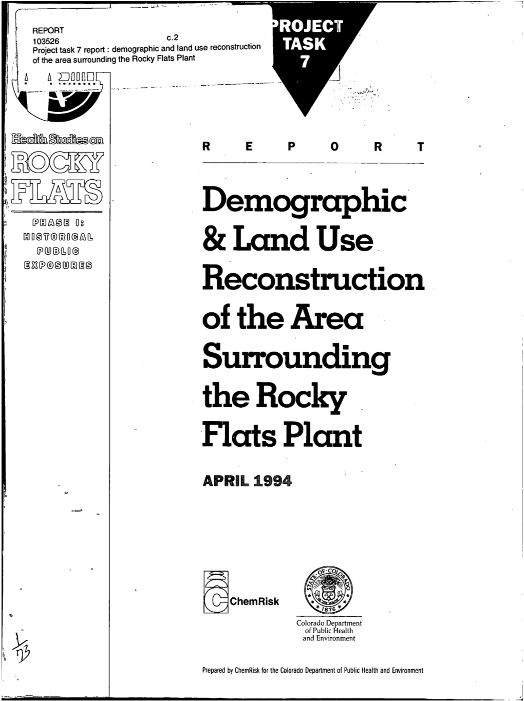 Demographic Reconstruction of the Area Surrounaing the Rocky Flats