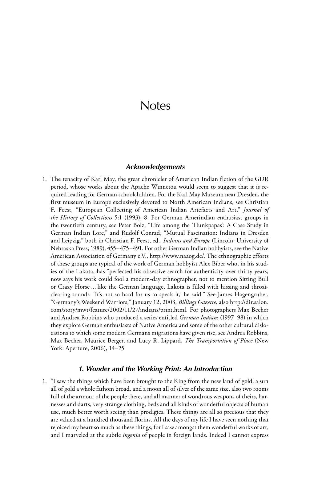 Acknowledgements 1. Wonder and the Working Print: an Introduction
