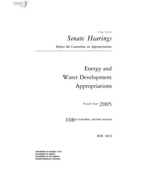 108–650 Senate Hearings Before the Committee on Appropriations
