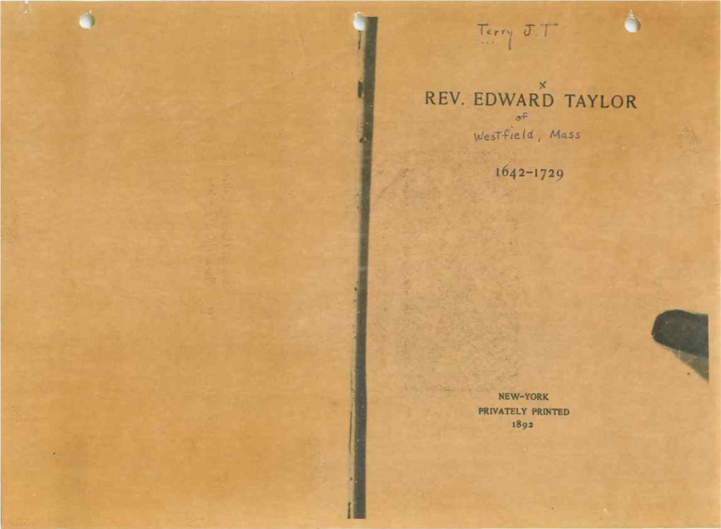 Rev. Edward Taylor