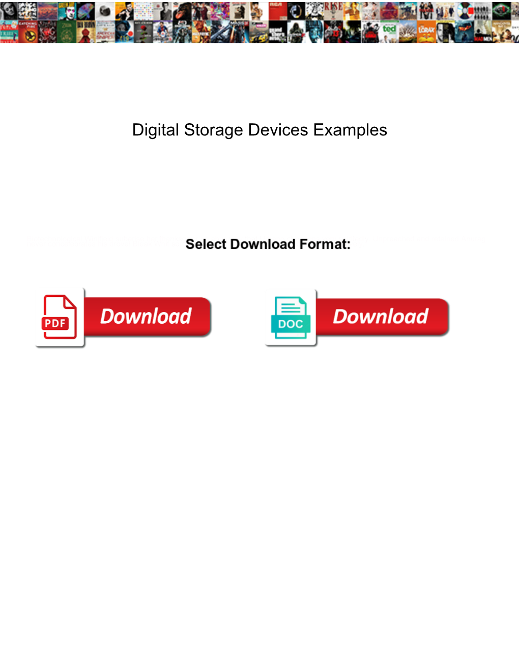 Digital Storage Devices Examples