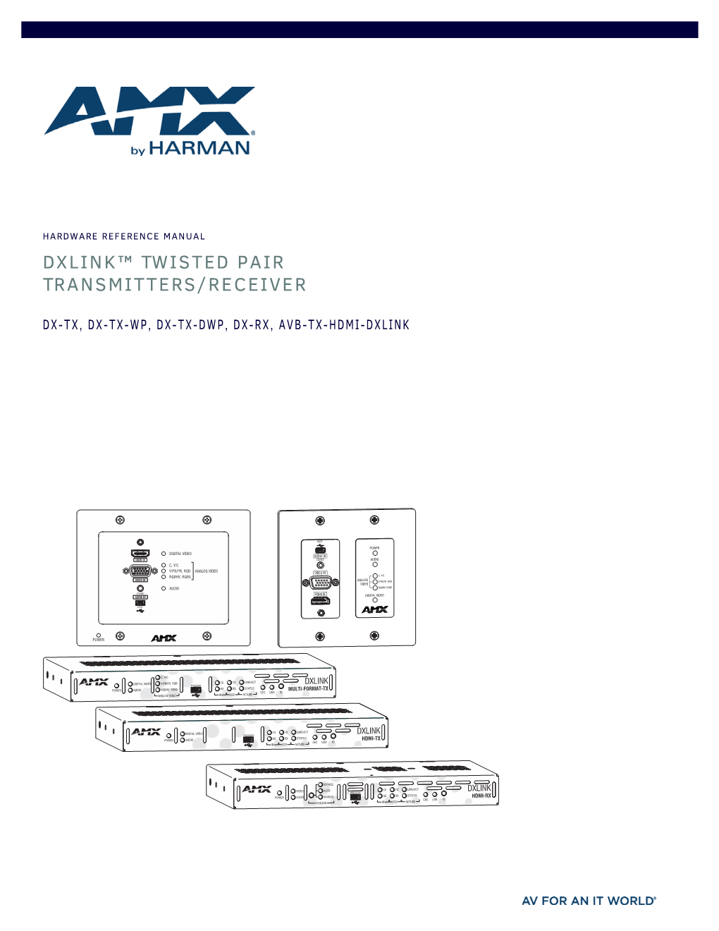 Hardware Reference Manual Dxlink™ Twisted Pair Transmitters/Receiver