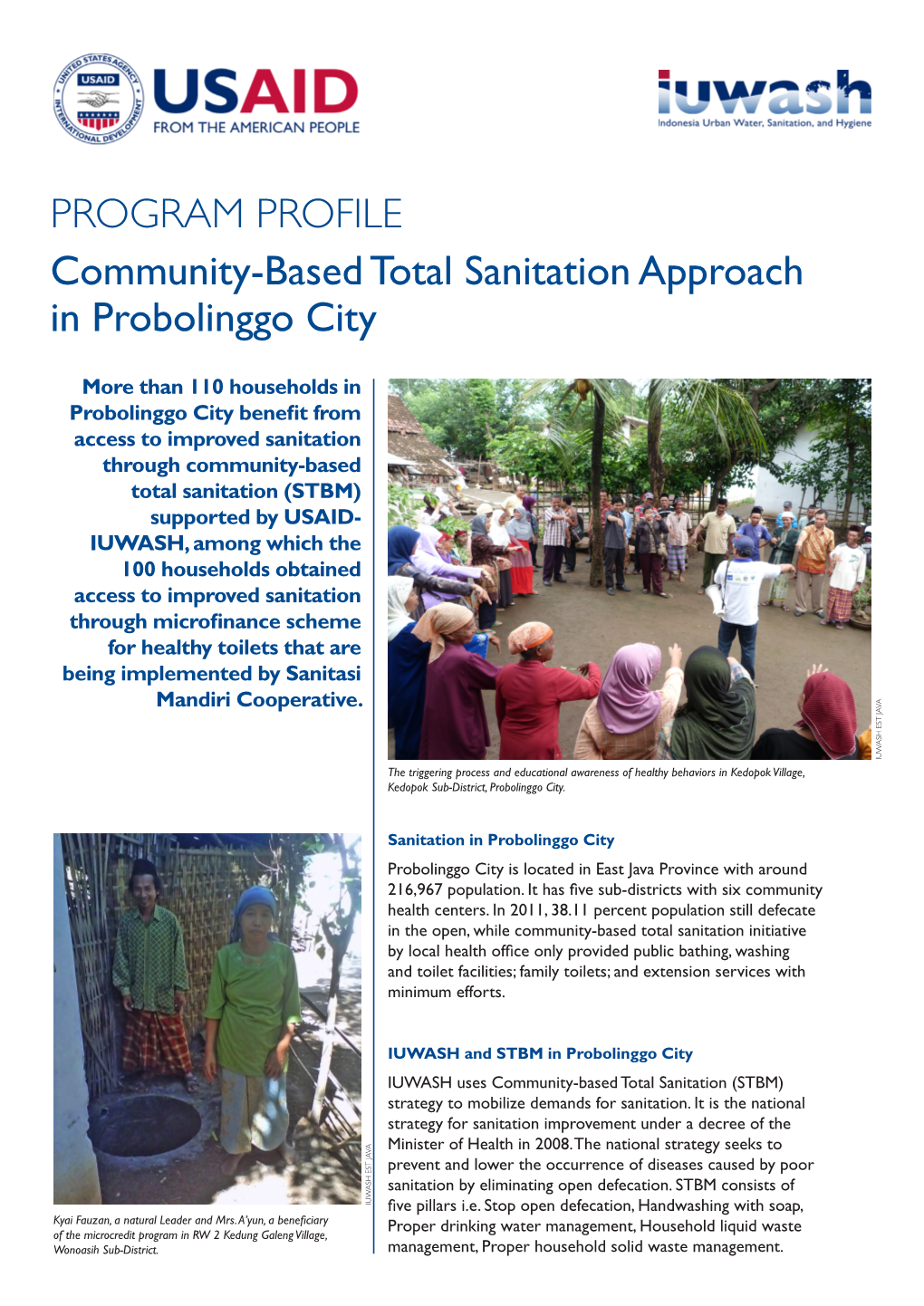 PROGRAM PROFILE Community-Based Total Sanitation Approach in Probolinggo City