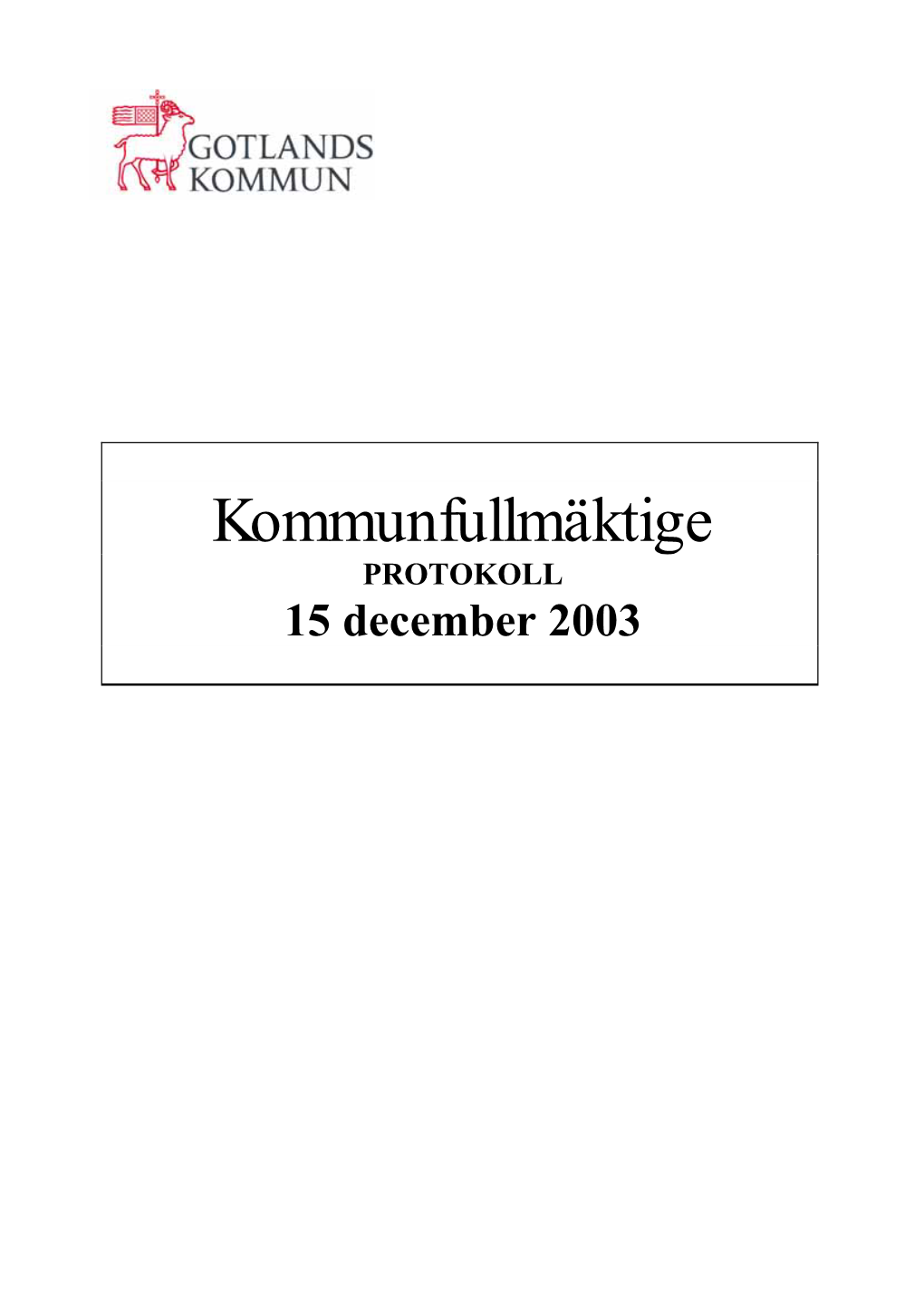 Kf Protokoll 2003-12-15