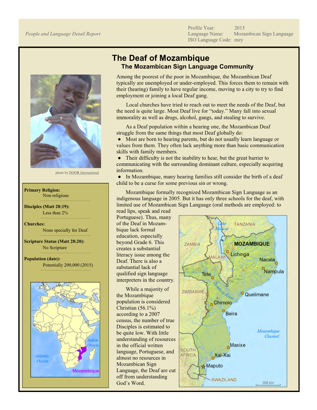 The Deaf of Mozambique