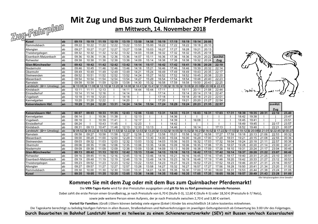 Mit Zug Und Bus Zum Quirnbacher Pferdemarkt Am Mittwoch, 14