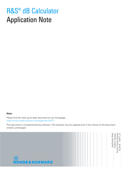 Db Calculator Application Note