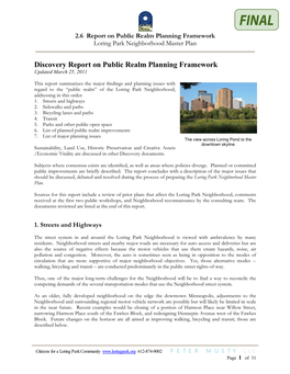 Discovery Report on Public Realm Planning Framework Updated March 25, 2011