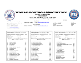 World Boxing Association Gilberto Mendoza